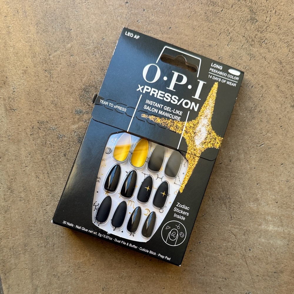 OPI XPress/On Gel-Like Manicure - Black and Gold